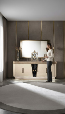 Commode avec miroir Commodes en bois Meubles Armoire Chambre de luxe Buffet neuf