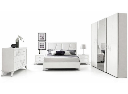 Lit Moderne Lits Cadre de lit de Luxe Lit Double Cadre de Lit en Bois Chambre Blanche