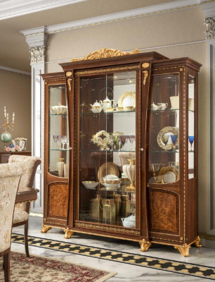Vitrines bois verre Armoire en bois massif Bahut Vitrine Mobilier de salon Italie