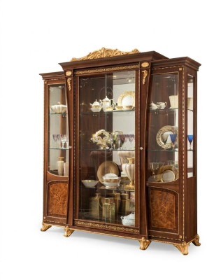 Vitrines bois verre Armoire en bois massif Bahut Vitrine Mobilier de salon Italie