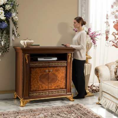 Armoire TV Luxueuse Buffet Commode Armoire de séjour Mobilier Armoires Étagère Bois