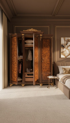 Armoire en bois massif Chambre à coucher Meubles Italie Armoire en bois Cabinet en bois