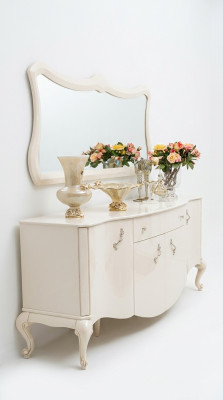 Commode Armoire Étagère Console Mobilier Armoire en Bois Ensemble 2 pièces Commode Miroir nouveau