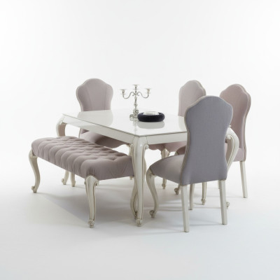Salle à manger design ensemble de 6 pièces. Mobilier en bois 4x Chaise Table Tabouret Groupe nouveau