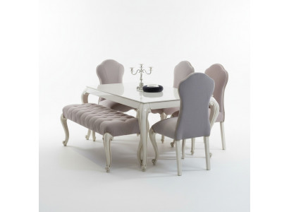 Salle à manger design ensemble de 6 pièces. Mobilier en bois 4x Chaise Table Tabouret Groupe nouveau