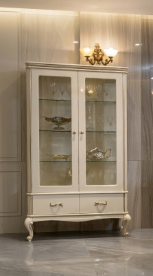 Vitrine d'exposition de buffet classique Vitrines en verre Meubles en bois Italie