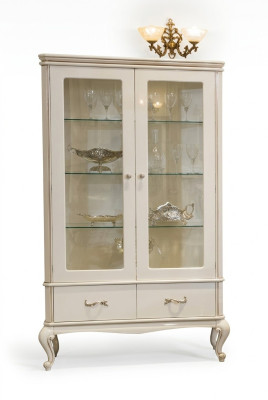 Vitrine d'exposition de buffet classique Vitrines en verre Meubles en bois Italie