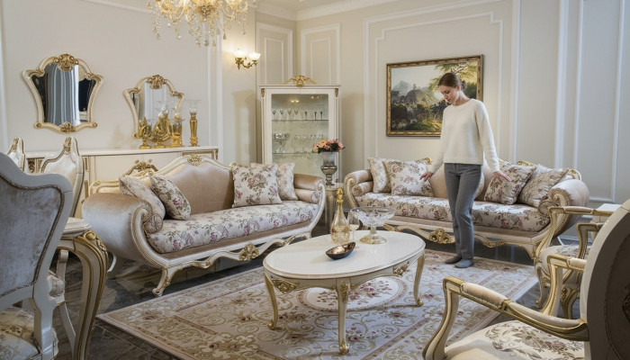 Ensemble de canapé Canapé Table basse Fauteuil Ensemble de canapés Tissu 311 Suite 5 pièces.