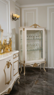 Vitrines Armoire en verre Étagère en bois Vitrine de présentation Design Art déco Salon neuf