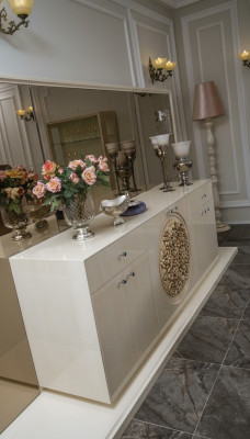 Buffet de luxe, commode XXL, commode à tiroirs, bahut, armoire blanche