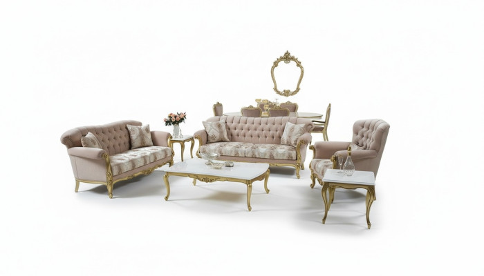 Ensemble de canapé-lit de luxe 5 pièces canapé 3 + 2 + 1 table basse table d'appoint fauteuil