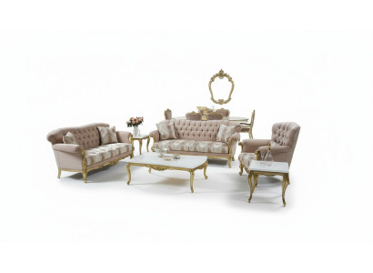 Ensemble de canapé-lit de luxe 5 pièces canapé 3 + 2 + 1 table basse table d'appoint fauteuil