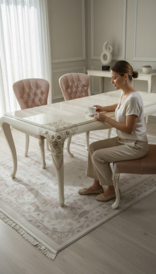 Table à manger de luxe Design Table Salle à manger Tables en bois Tables en bois Mobilier italien 228cm