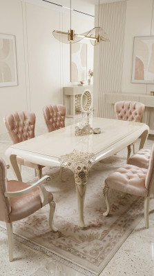 Table à manger de luxe Design Table Salle à manger Tables en bois Tables en bois Mobilier italien 228cm