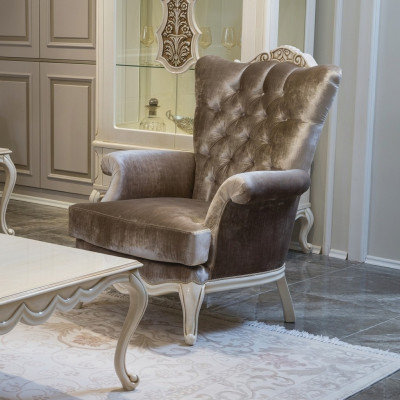 Fauteuil de design de luxe. Fauteuil classique de trône. Salon chesterfield neuf.