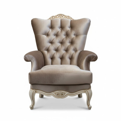 Fauteuil de design de luxe. Fauteuil classique de trône. Salon chesterfield neuf.