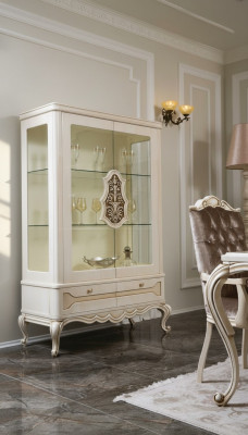 Vitrines Vitrine en verre Armoire Vitrée Salle de séjour Meuble en bois Buffet de luxe Étagère