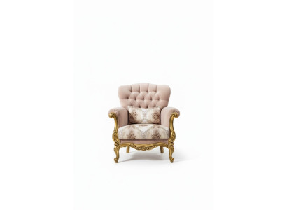 Fauteuil design en bois de luxe Mobilier classique Chesterfield Tissu Salon neuf