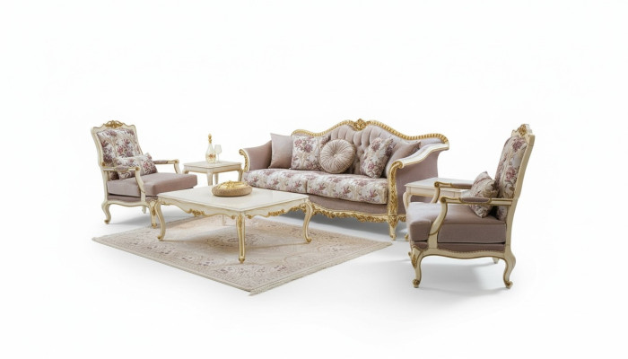 Ensemble de canapé Canapé  table basse Fauteuil Ensemble de canapés Tissu Luxe Siège 5 pièces.