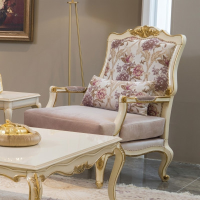 Design de meubles de luxe Fauteuil classique S Design Trône Textile Salon