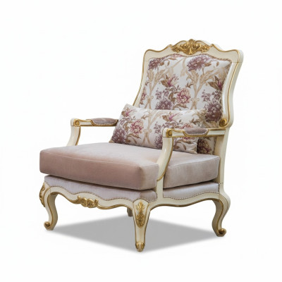 Design de meubles de luxe Fauteuil classique S Design Trône Textile Salon