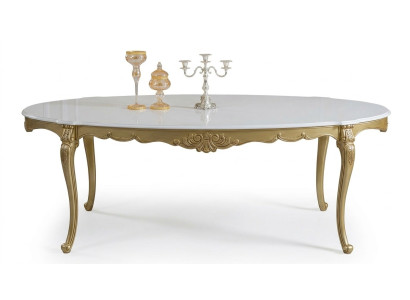 Table de salle à manger Table de luxe Table en bois de luxe Italie Salle à manger Tables Meubles classiques
