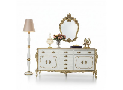 Bahut Commodes Bahut Mobilier Armoire Ensemble Ensemble 2 pièces Commode Miroir nouveau