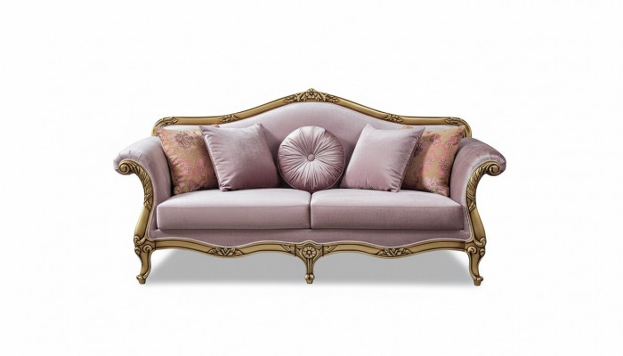 Canapé 3 places en textile violet Canapés Canapé Rembourrage Luxe classique trois places