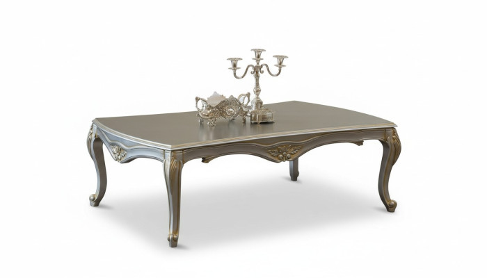 Table basse de luxe Tables basses classiques Table d'or et d'argent Table en bois