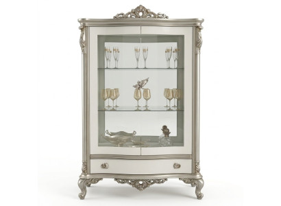 Vitrine classique en argent style français Buffet meuble vitrine en verre