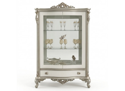 Vitrine classique en argent style français Buffet meuble vitrine en verre