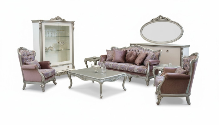 Ensemble de canapé 3+2+1 places Table basse Table d'appoint Fauteuil Ensemble de 6 pièces. Baroque