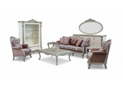Ensemble de canapé 3+2+1 places Table basse Table d'appoint Fauteuil Ensemble de 6 pièces. Baroque