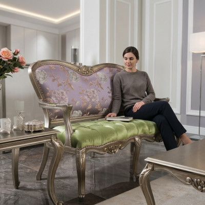 Baroque Rococo Tabouret Canapé Bancs Colorés Canapé Mobilier Classique Chesterfield