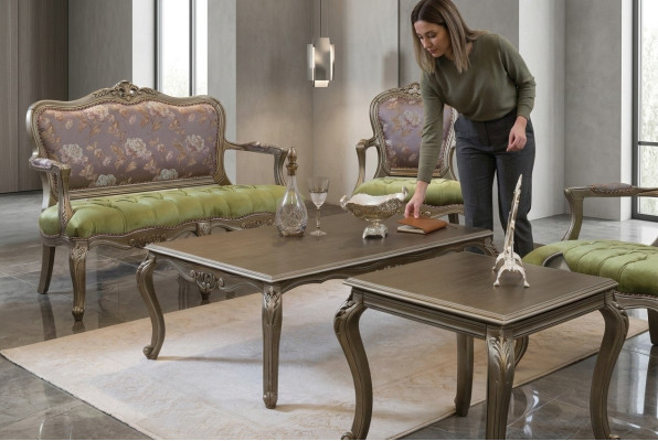 Table basse Table d'appoint Salon Bois Tables Côté Style Luxe Table