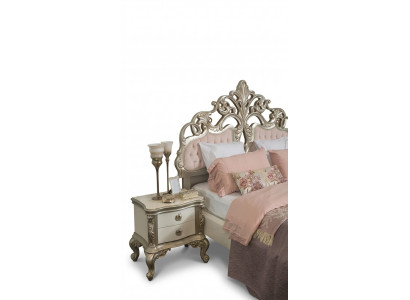 Table de chevet française Ensemble consoles Tables d'appoint Tables de chevet 2 pièces Argent