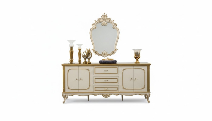 Meubles italiens Commode Dorée Baroque Rococo Buffet Commodes en bois