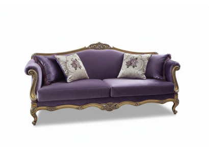 Canapé trois places Canapés trois places Canapé de luxe en velours Baroque Rococo Violet