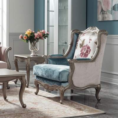 Fauteuil une place de luxe 1 place Tissu de siège rembourré classique