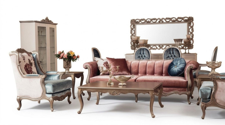 Ensemble de canapé Classique Ensemble de canapé Table basse 2x Fauteuil Ensemble de luxe 4 pièces.