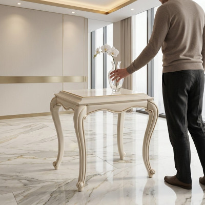 Tableau de journal classique Table d'appoint en bois Table de salon Baroque