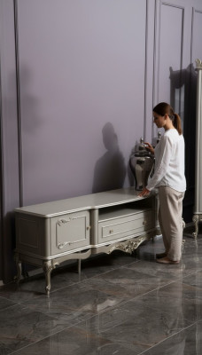 Luxueux Buffet buffet mural Armoire télé Cabinet TV Mobilier Armoires Bois Meuble bas