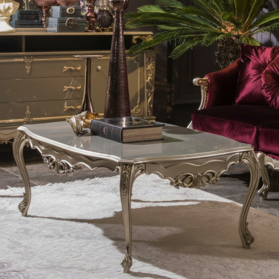 Table basse en argent Table de café Conception Table Tables de salon