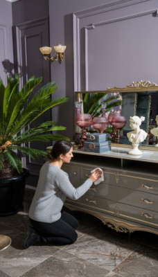 Buffet avec miroir Salon Design nouveau Meuble Console Buffet Bois