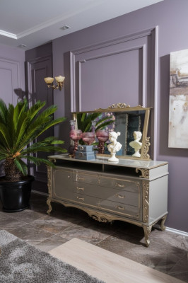 Buffet avec miroir Salon Design nouveau Meuble Console Buffet Bois