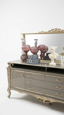 Buffet avec miroir Salon Design nouveau Meuble Console Buffet Bois