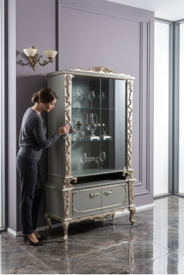 Vitrines Verre Bois Armoire Vitrine Salon Mobilier Buffet Armoires