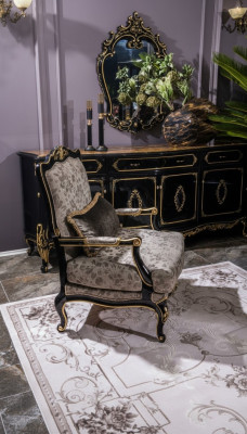 Fauteuil Designer de revêtement Textile 1 Place Revêtement de Siège Meuble Baroque