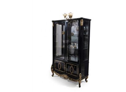 Meubles Vitrine de luxe en verre Vitrine en bois Présentoirs Armoires Étagères Noires