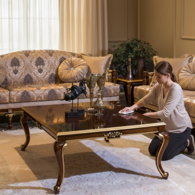 Table basse de luxe Marron Tables basses Salon Table en bois Meubles